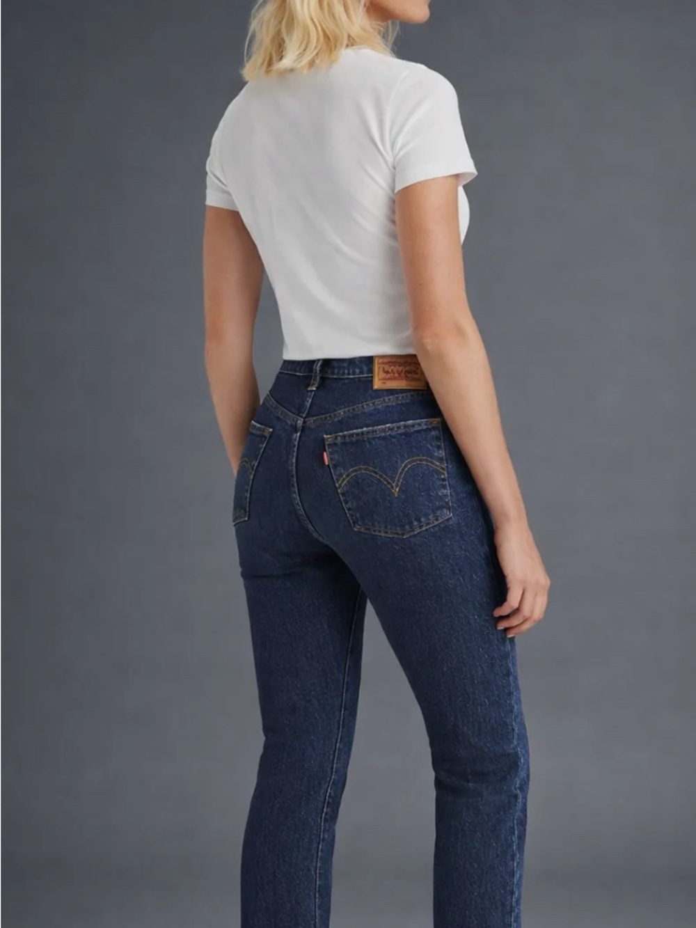 Levi's Women's Straight Leg Jeans in Dark Blue Denim